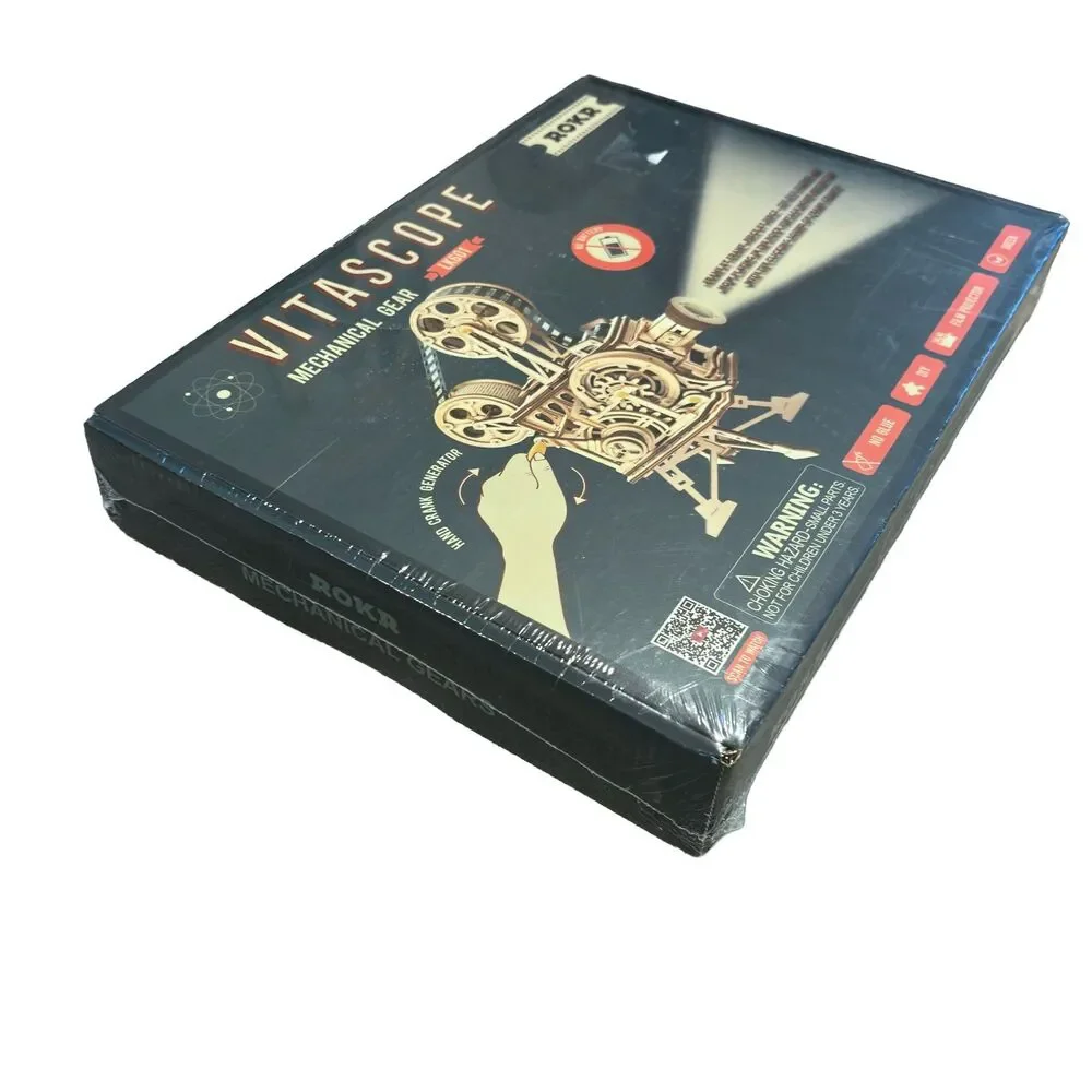 ROKR Vitascope LK601 3D Wooden Film Projector Puzzle New Sealed 183pc